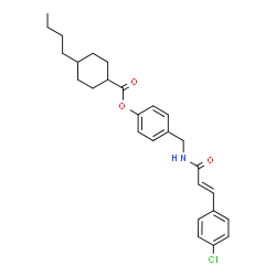 ChemSpider 2D Image | 4-({[(2E)-3-(4-Chlorophenyl)-2-propenoyl]amino}methyl)phenyl 4-butylcyclohexanecarboxylate | C27H32ClNO3