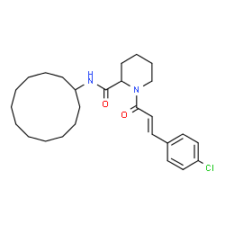 ChemSpider 2D Image | 1-[(2E)-3-(4-Chlorophenyl)-2-propenoyl]-N-cyclododecyl-2-piperidinecarboxamide | C27H39ClN2O2