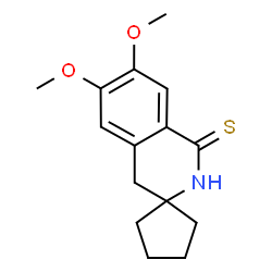 ChemSpider 2D Image | 6',7'-Dimethoxy-2'H-spiro[cyclopentane-1,3'-isoquinoline]-1'(4'H)-thione | C15H19NO2S