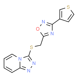 ChemSpider 2D Image | 3-({[3-(3-Thienyl)-1,2,4-oxadiazol-5-yl]methyl}sulfanyl)[1,2,4]triazolo[4,3-a]pyridine | C13H9N5OS2