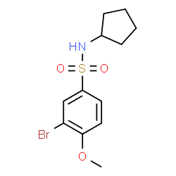 ChemSpider 2D Image | 3-Bromo-N-cyclopentyl-4-methoxybenzenesulfonamide | C12H16BrNO3S