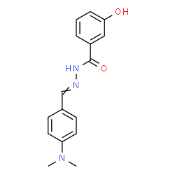 ChemSpider 2D Image | N'-[4-(Dimethylamino)benzylidene]-3-hydroxybenzohydrazide | C16H17N3O2