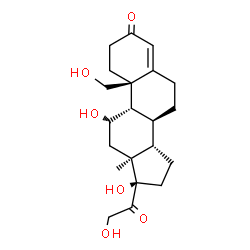 ChemSpider 2D Image | (10alpha,11beta)-11,17,19,21-Tetrahydroxypregn-4-ene-3,20-dione | C21H30O6