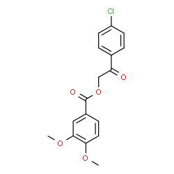 ChemSpider 2D Image | 2-(4-Chlorophenyl)-2-oxoethyl 3,4-dimethoxybenzoate | C17H15ClO5