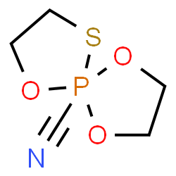 ChemSpider 2D Image | 1,4,6-Trioxa-9-thia-5lambda~5~-phosphaspiro[4.4]nonane-5-carbonitrile | C5H8NO3PS