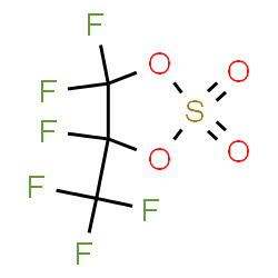 ChemSpider 2D Image | 4,4,5-Trifluoro-5-(trifluoromethyl)-1,3,2-dioxathiolane 2,2-dioxide | C3F6O4S