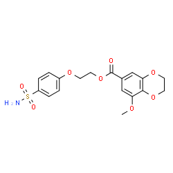 ChemSpider 2D Image | 2-(4-Sulfamoylphenoxy)ethyl 8-methoxy-2,3-dihydro-1,4-benzodioxine-6-carboxylate | C18H19NO8S