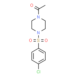 ChemSpider 2D Image | 1-{4-[(4-Chlorophenyl)sulfonyl]-1-piperazinyl}ethanone | C12H15ClN2O3S