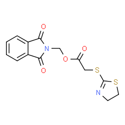 ChemSpider 2D Image | (1,3-Dioxo-1,3-dihydro-2H-isoindol-2-yl)methyl (4,5-dihydro-1,3-thiazol-2-ylsulfanyl)acetate | C14H12N2O4S2