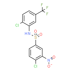 ChemSpider 2D Image | 4-Chloro-N-[2-chloro-5-(trifluoromethyl)phenyl]-3-nitrobenzenesulfonamide | C13H7Cl2F3N2O4S