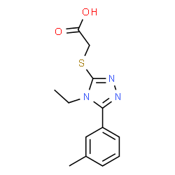 ChemSpider 2D Image | {[4-ethyl-5-(3-methylphenyl)-4H-1,2,4-triazol-3-yl]thio}acetic acid | C13H15N3O2S