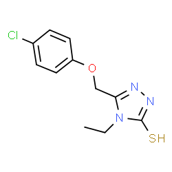 ChemSpider 2D Image | 5-((4-Chlorophenoxy)methyl)-4-ethyl-4H-1,2,4-triazole-3-thiol | C11H12ClN3OS