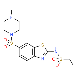 ChemSpider 2D Image | N-{6-[(4-Methyl-1-piperazinyl)sulfonyl]-1,3-benzothiazol-2-yl}ethanesulfonamide | C14H20N4O4S3