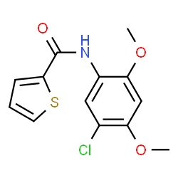 ChemSpider 2D Image | N-(5-Chloro-2,4-dimethoxyphenyl)-2-thiophenecarboxamide | C13H12ClNO3S