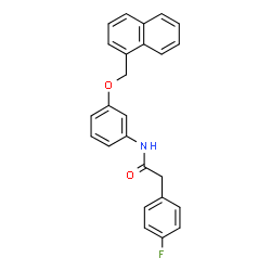 ChemSpider 2D Image | 2-(4-Fluorophenyl)-N-[3-(1-naphthylmethoxy)phenyl]acetamide | C25H20FNO2