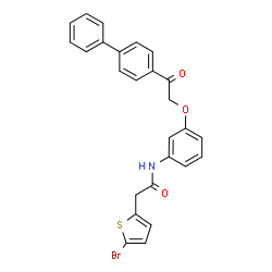 ChemSpider 2D Image | N-{3-[2-(4-Biphenylyl)-2-oxoethoxy]phenyl}-2-(5-bromo-2-thienyl)acetamide | C26H20BrNO3S