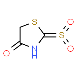 ChemSpider 2D Image | 2-(Dioxido-lambda~6~-sulfanylidene)-1,3-thiazolidin-4-one | C3H3NO3S2
