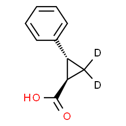 ChemSpider 2D Image | (1R,2R)-2-Phenyl(3,3-~2~H_2_)cyclopropanecarboxylic acid | C10H8D2O2