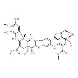 ChemSpider 2D Image | Dimethyl (1aS,6aS,7S,7aS,14bR,14cR,17aR,18bR,21aR,22aR)-1b,7a-diethyl-7,13-dihydroxy-11,12-dimethoxy-1b,4,6a,7,7a,8,10,14c,15,16,17a,19,20,21a,22,22a-hexadecahydro-1aH,2H-indolo[2'',3'':7',8']pyrrolo[
1'',2'',3'':1',8']quinolino[2',3':4,5]furo[2,3-b]oxireno[6,7]indolizino[1,8-fg]carbazole-3,9-dicarboxylate | C44H50N4O10