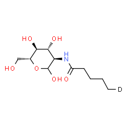 ChemSpider 2D Image | 2-Deoxy-2-[(5-~2~H_1_)pentanoylamino]-D-glucopyranose | C11H20DNO6