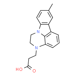 ChemSpider 2D Image | 3-(8-Methyl-1,2-dihydro-3H-pyrazino[3,2,1-jk]carbazol-3-yl)propanoic acid | C18H18N2O2