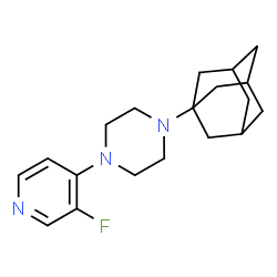 ChemSpider 2D Image | 1-(Adamantan-1-yl)-4-(3-fluoro-4-pyridinyl)piperazine | C19H26FN3