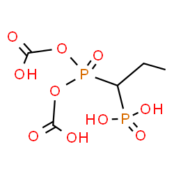ChemSpider 2D Image | {1-[Bis(carboxyoxy)phosphoryl]propyl}phosphonic acid | C5H10O10P2