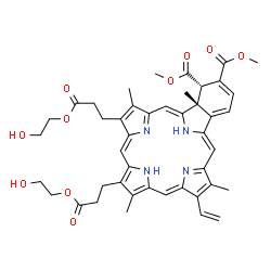 ChemSpider 2D Image | Dimethyl (1Z,6Z,12Z,17Z,19R,20S)-10,14-bis[3-(2-hydroxyethoxy)-3-oxopropyl]-4,9,15,19-tetramethyl-5-vinyl-25,26,27,28-tetraazahexacyclo[16.6.1.1~3,6~.1~8,11~.1~13,16~.0~19,24~]octacosa-1,3(28),4,6,8,1
0,12,14,16(26),17,21,23-dodecaene-20,21-dicarboxylate | C44H48N4O10