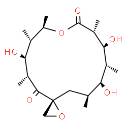 ChemSpider 2D Image | (3R,5R,6S,7S,8R,11R,12S,13R,14S,15S)-6,12,14-Trihydroxy-5,7,8,11,13,15-hexamethyl-1,9-dioxaspiro[2.13]hexadecane-4,10-dione | C20H34O7