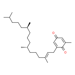 ChemSpider 2D Image | 2-Methyl-6-[(2E,7R,11R)-3,7,11,15-tetramethyl-2-hexadecen-1-yl]-1,4-benzoquinone | C27H44O2