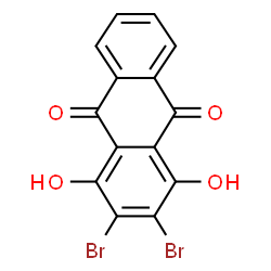 ChemSpider 2D Image | 2,3-Dibromo-1,4-dihydroxy-9,10-anthraquinone | C14H6Br2O4