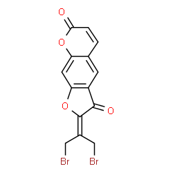 ChemSpider 2D Image | 2-(1,3-Dibromo-2-propanylidene)-7H-furo[3,2-g]chromene-3,7(2H)-dione | C14H8Br2O4