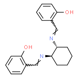 ChemSpider 2D Image | 2,2'-{(1R,2R)-1,2-Cyclohexanediylbis[nitrilo(E)methylylidene]}diphenol | C20H22N2O2