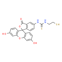 ChemSpider 2D Image | 1-(3',6'-Dihydroxy-3-oxo-3H-spiro[2-benzofuran-1,9'-xanthen]-5-yl)-3-(2-sulfanylethyl)thiourea | C23H18N2O5S2