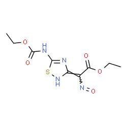 ChemSpider 2D Image | Ethyl (2Z)-{5-[(ethoxycarbonyl)amino]-1,2,4-thiadiazol-3(2H)-ylidene}(nitroso)acetate | C9H12N4O5S
