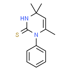 ChemSpider 2D Image | 4,4,6-Trimethyl-1-phenyl-3,4-dihydro-2(1H)-pyrimidinethione | C13H16N2S