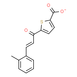 ChemSpider 2D Image | 5-[(2E)-3-(2-Methylphenyl)-2-propenoyl]-2-thiophenecarboxylate | C15H11O3S