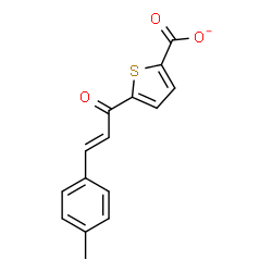 ChemSpider 2D Image | 5-[(2E)-3-(4-Methylphenyl)-2-propenoyl]-2-thiophenecarboxylate | C15H11O3S