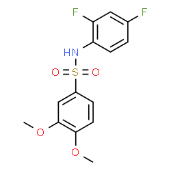ChemSpider 2D Image | N-(2,4-Difluorophenyl)-3,4-dimethoxybenzenesulfonamide | C14H13F2NO4S