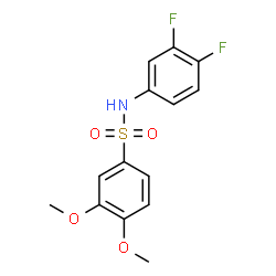 ChemSpider 2D Image | N-(3,4-Difluorophenyl)-3,4-dimethoxybenzenesulfonamide | C14H13F2NO4S