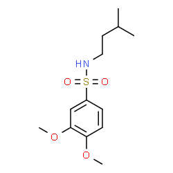 ChemSpider 2D Image | 3,4-Dimethoxy-N-(3-methylbutyl)benzenesulfonamide | C13H21NO4S
