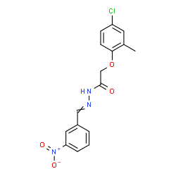 ChemSpider 2D Image | 2-(4-Chloro-2-methylphenoxy)-N'-(3-nitrobenzylidene)acetohydrazide | C16H14ClN3O4
