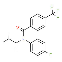 ChemSpider 2D Image | N-(4-Fluorophenyl)-N-(3-methyl-2-butanyl)-4-(trifluoromethyl)benzamide | C19H19F4NO