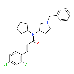ChemSpider 2D Image | (2E)-N-(1-Benzyl-3-pyrrolidinyl)-N-cyclopentyl-3-(2,4-dichlorophenyl)acrylamide | C25H28Cl2N2O