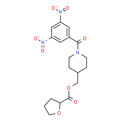ChemSpider 2D Image | [1-(3,5-Dinitrobenzoyl)-4-piperidinyl]methyl tetrahydro-2-furancarboxylate | C18H21N3O8