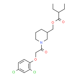 ChemSpider 2D Image | {1-[(2,4-Dichlorophenoxy)acetyl]-3-piperidinyl}methyl 2-ethylbutanoate | C20H27Cl2NO4