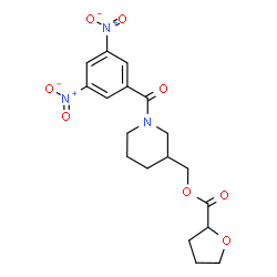 ChemSpider 2D Image | [1-(3,5-Dinitrobenzoyl)-3-piperidinyl]methyl tetrahydro-2-furancarboxylate | C18H21N3O8