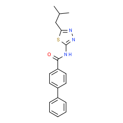 ChemSpider 2D Image | N-(5-Isobutyl-1,3,4-thiadiazol-2-yl)-4-biphenylcarboxamide | C19H19N3OS