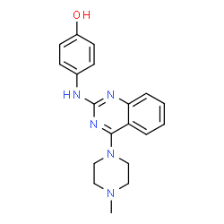 ChemSpider 2D Image | 4-{[4-(4-Methyl-1-piperazinyl)-2-quinazolinyl]amino}phenol | C19H21N5O