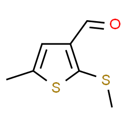 ChemSpider 2D Image | 5-Methyl-2-(methylsulfanyl)-3-thiophenecarbaldehyde | C7H8OS2
